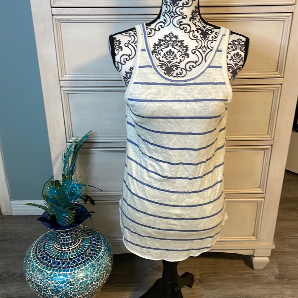 Women’s brand nwt chaser, blue/cream, pinstripe, loungewear tank, medium